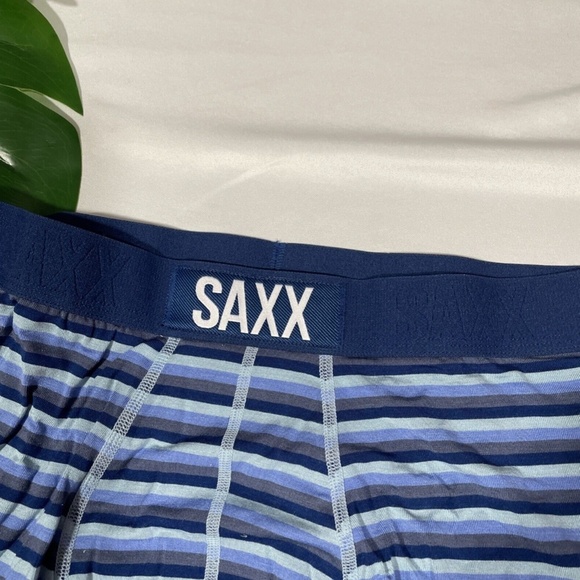 NIB SAXX [ Small XL ] Vibe Modern Fit Stretch Boxer Briefs Blue Stripe‎ - Picture 13 of 16
